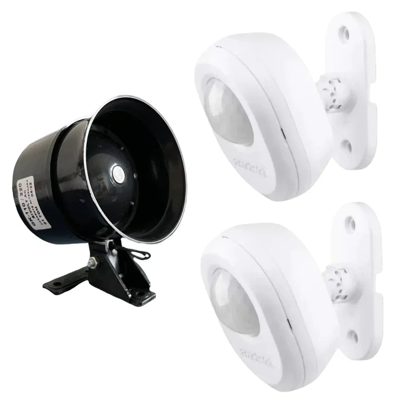 01 Sirene GLK Bivolt 110v 220v Para Alarmes + 02 Sensores