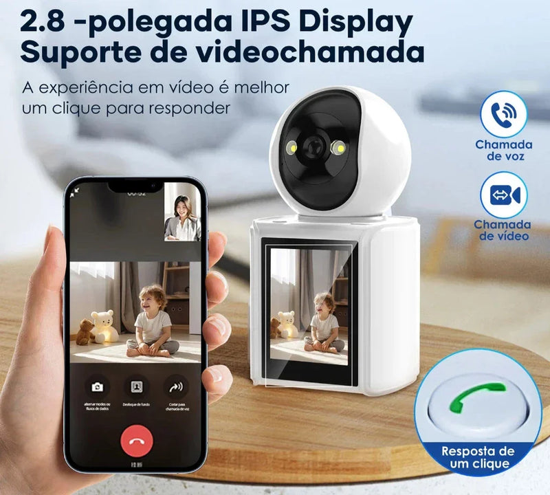 Inova Câmera de segurança com tela 2K de visão noturna