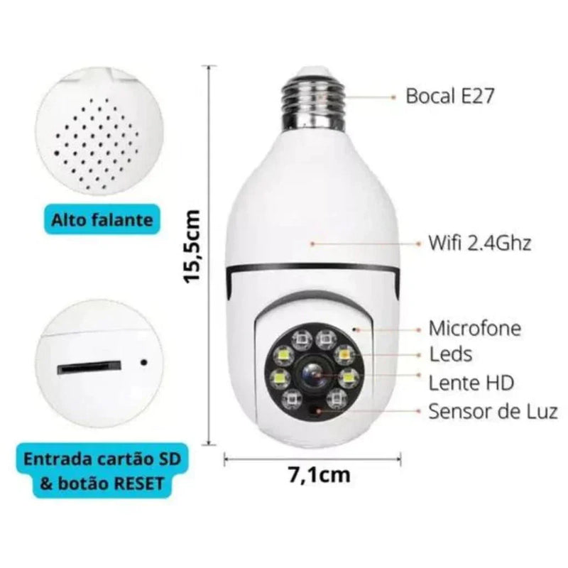 Câmera de Segurança Wi-Fi 360°