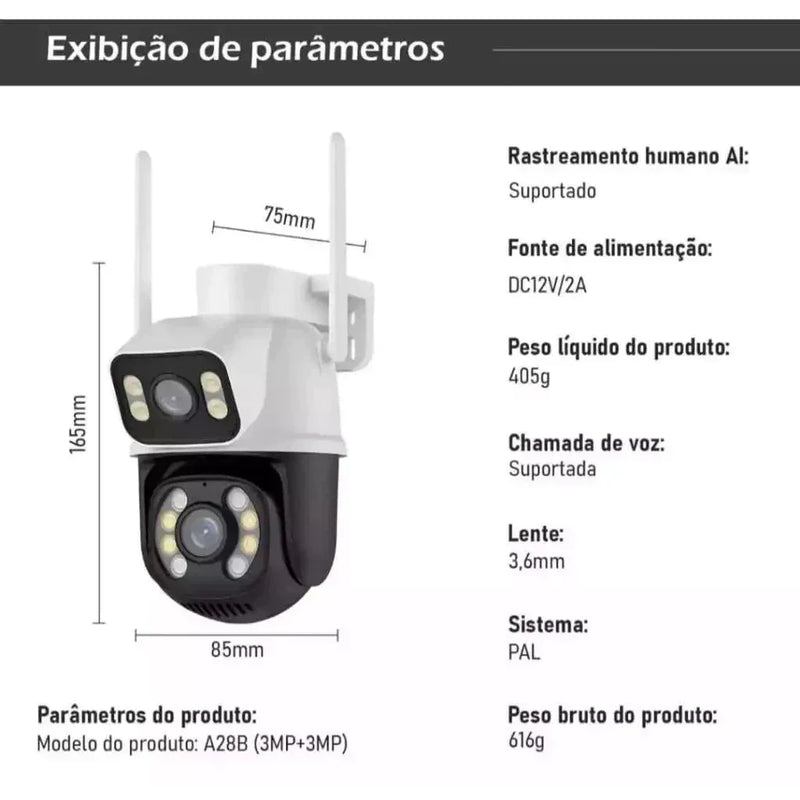 Câmera de Segurança Wi-Fi A28B